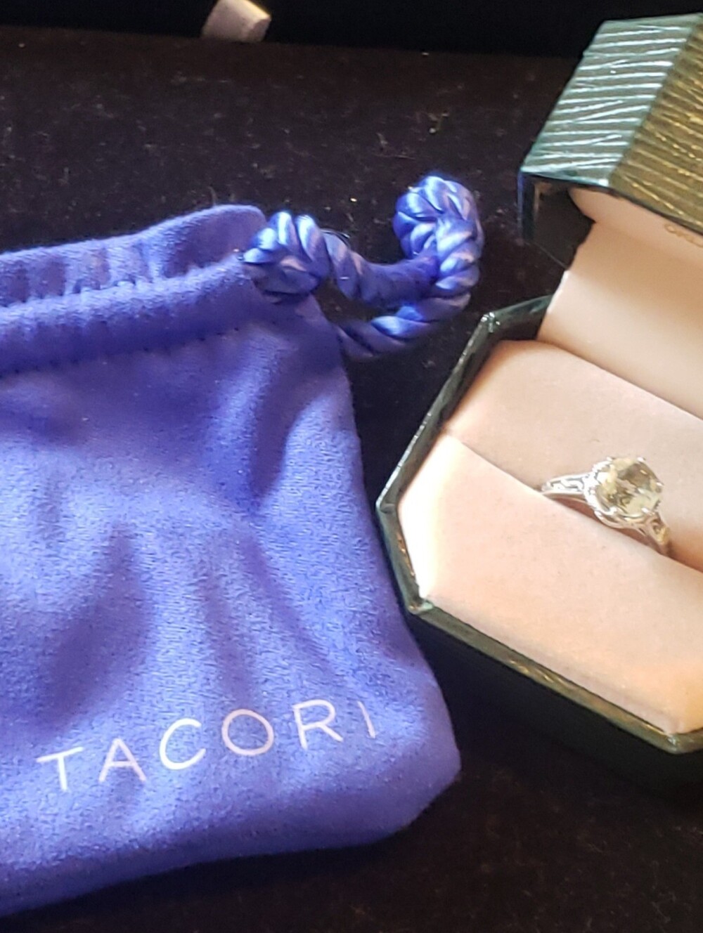 Tacori Crescent Crown Seafoam Mint Prasiolite Ring Size 7